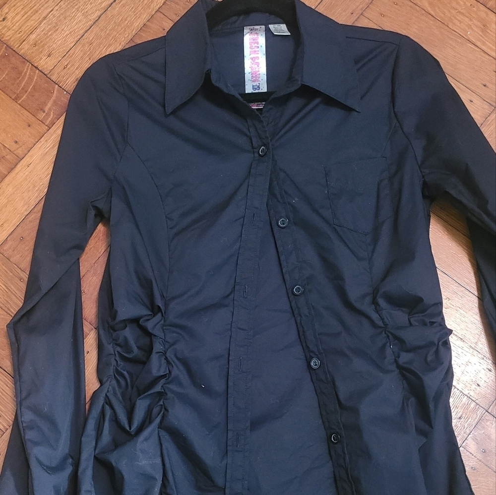 FRESH BREWED LOS ANGELES LONDON 100% AUTHENTIC BLACK BUTTON DOWN SHIRT NWOT